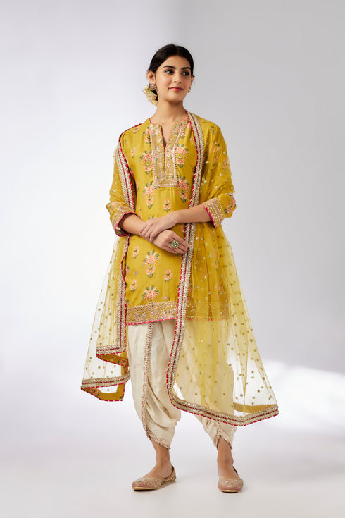 Moulika Dhoti Set - Mustard